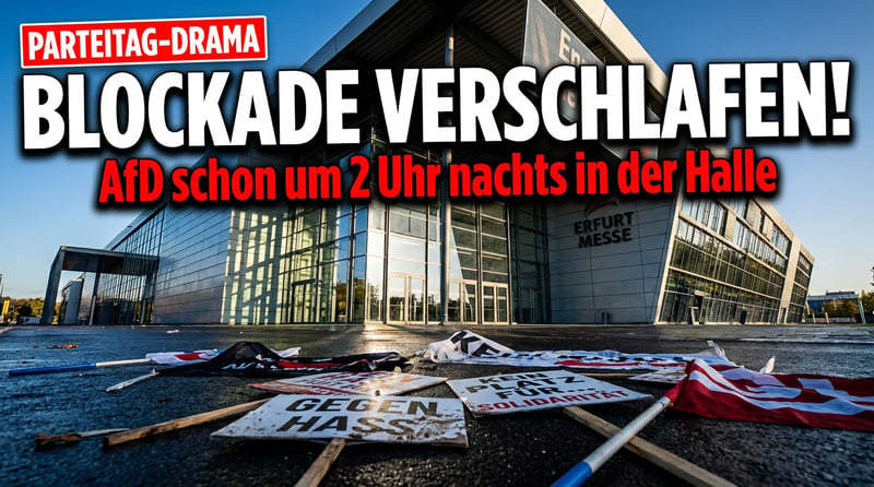 Aufstehen für die Weltrevolution? Antifa verschläft den AfD-Parteitag in Erfurt