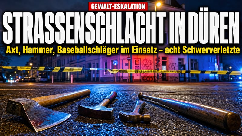 Axt, Hammer, Baseballschläger: Straßenschlacht mitten in Düren