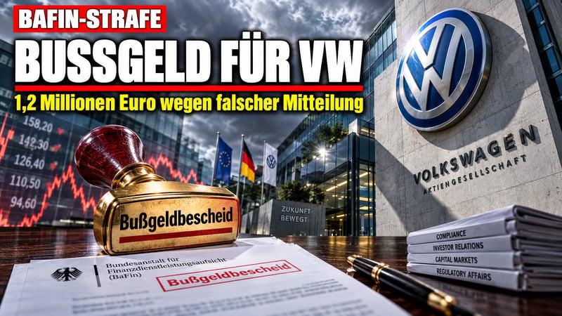 BaFin-Hammer für VW: 1,2 Millionen Euro für die falsche Pressemitteilung