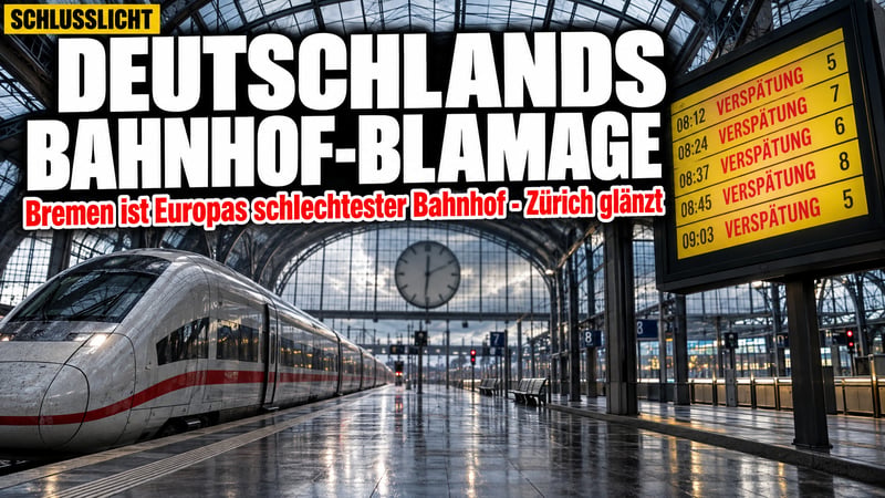 Bahn-Blamage: Bremen ist Europas schlechtester Bahnhof, Zürich glänzt!