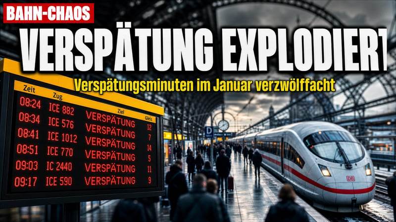 Bahn-Chaos: Verspätungsminuten im Januar auf das Zwölffache explodiert