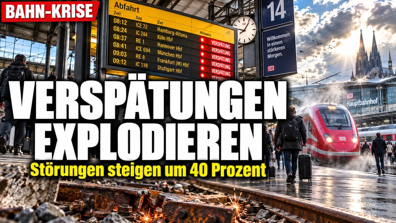 Bahn-Kollaps auf Raten: Störungen treiben Verspätungen um 40 % hoch!