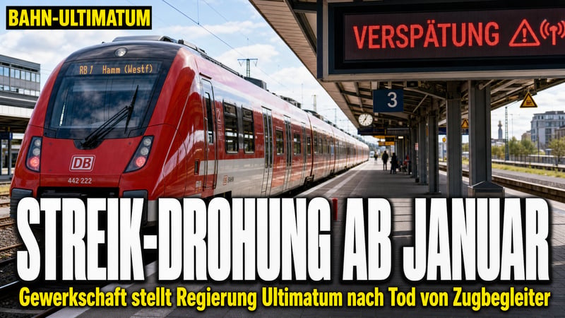 Bahn-Ultimatum: Gewerkschaft droht mit Streik-Stillstand ab Januar