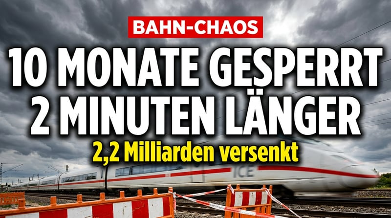 Bahn-Wahnsinn auf Schienen: Zehneinhalb Monate Sperrung fĂŒr zwei Minuten mehr Fahrtzeit
