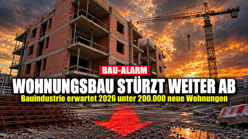 Bau-Alarm in Deutschland: Wohnungsbau fällt unter 200.000!