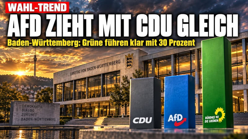 Beben im Ländle: AfD zieht mit CDU gleich – die Union stürzt ab!