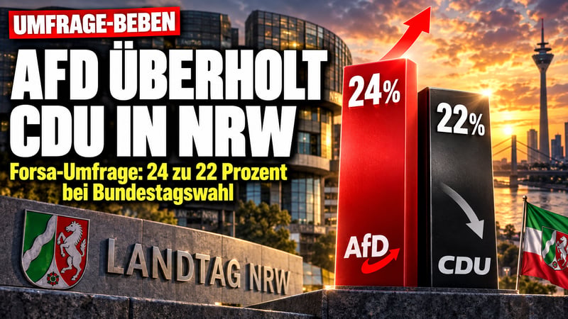 Beben im Merz-Land: AfD zieht in NRW erstmals an der CDU vorbei!
