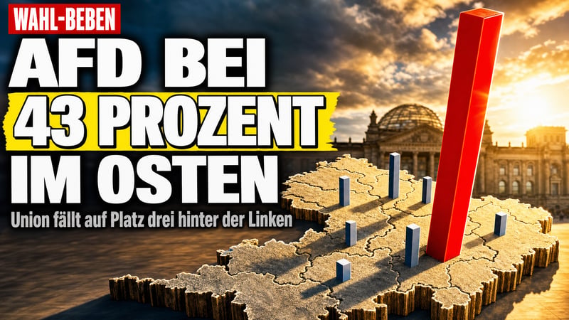 Beben im Osten: AfD bei 43 Prozent – Union nur noch auf Platz drei