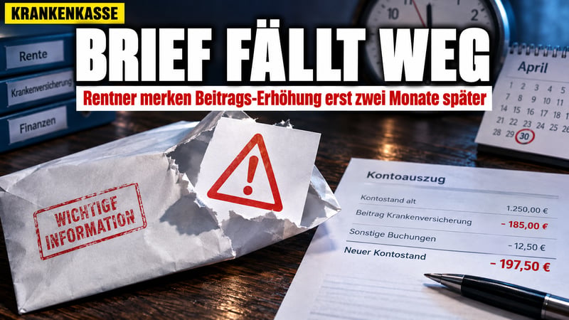 Beitragsfalle ohne Brief: Rentner merken die Kassen-Erhöhung zu spät!