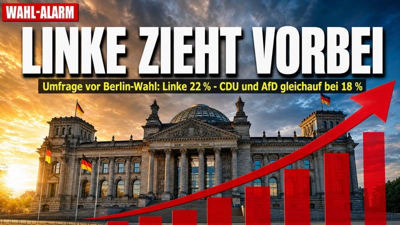 Berlin-Beben vor der Wahl: Linke zieht an CDU und AfD vorbei!