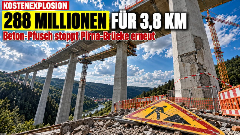 Beton-Debakel in Pirna: 75,9 Millionen Euro – für einen Kilometer!
