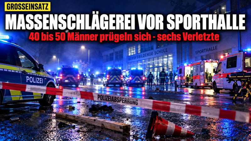 Blutige Nacht in Stade: 50 Männer prügeln sich vor Sporthalle!