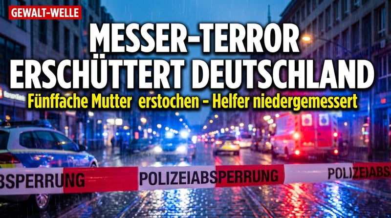 Blutiges Wochenende: Messerterror erschüttert Deutschland – Fünffache Mutter tot, Helfer niedergestochen
