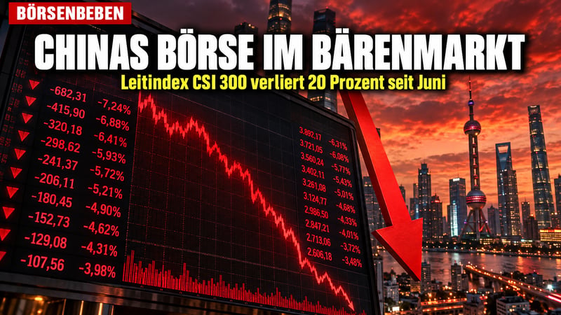 Börsenbeben in Peking: Chinas Leitindex rutscht in den Bärenmarkt!