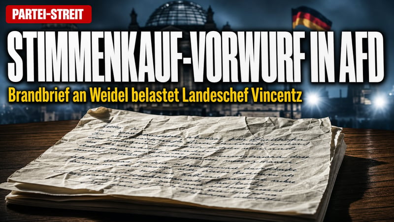 Brandbrief an Weidel: Abgeordneter wirft AfD-Landeschef Stimmenkauf vor