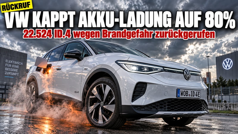 Brandgefahr im Akku: VW bremst 22.524 ID.4 auf 80 Prozent aus!