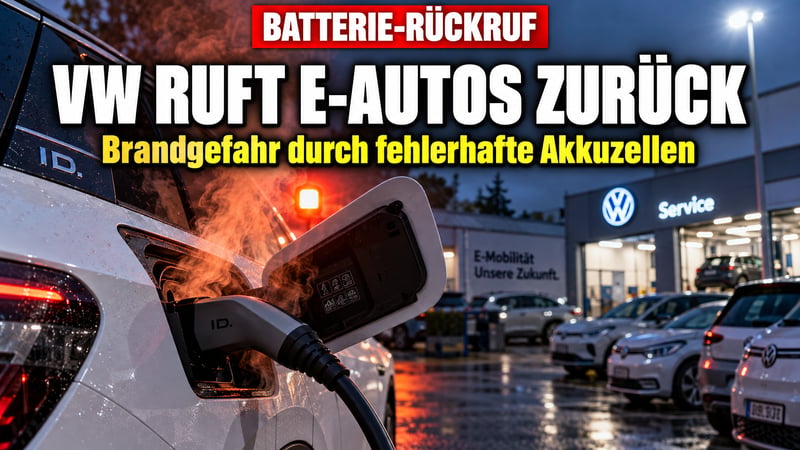 Brandgefahr im ID.-Akku: VW ruft schon wieder Zehntausende E-Autos zurück!