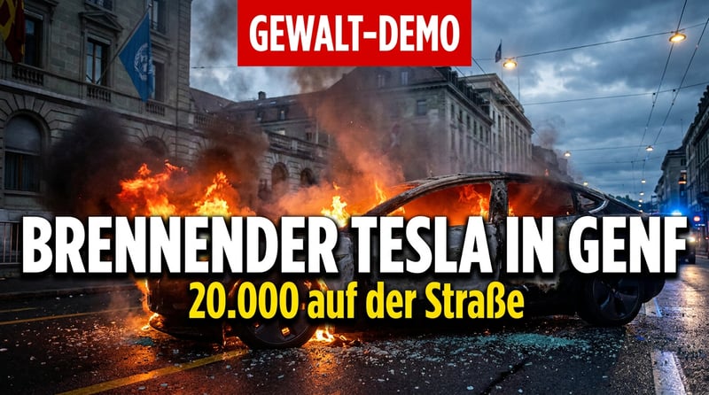 Brennende Teslas und zertrümmerte UN-Scheiben: Wie der linke Mob in Genf seine wahre Fratze zeigt