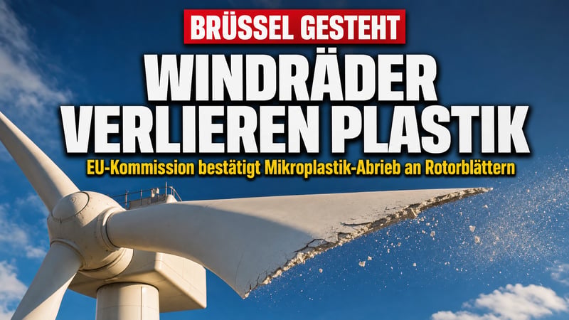 Brüssel gesteht: Windräder verlieren Plastik – Jahr für Jahr