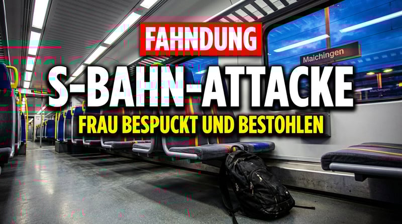 Brutaler Übergriff in S-Bahn: Frau wird bespuckt, beleidigt und bestohlen – Täter auf der Flucht