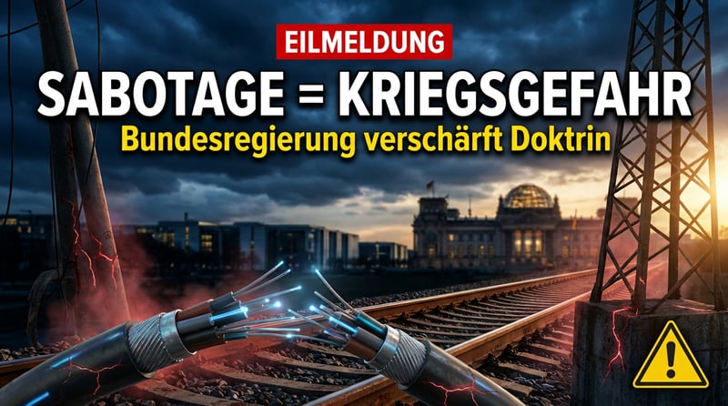 Bundesregierung erklärt Sabotage zur Kriegsvorstufe: Deutschland rüstet sich für den Ernstfall