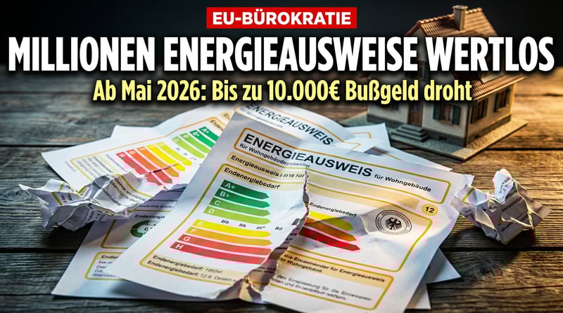 Bürokratie-Hammer aus Brüssel: Millionen Energieausweise werden wertlos