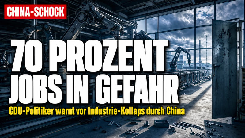 „China-Schock": CDU-Mann warnt vor Verlust von 70 Prozent der Industriejobs