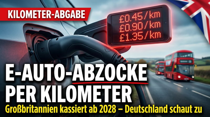Der große E-Auto-Betrug: Großbritannien kassiert ab 2028 pro Kilometer ab – und Deutschland schaut aufmerksam zu