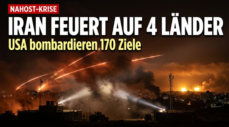 Der Nahe Osten brennt: Iran feuert ballistische Raketen auf halbe Golfregion – während Washington 170 Ziele pulverisiert