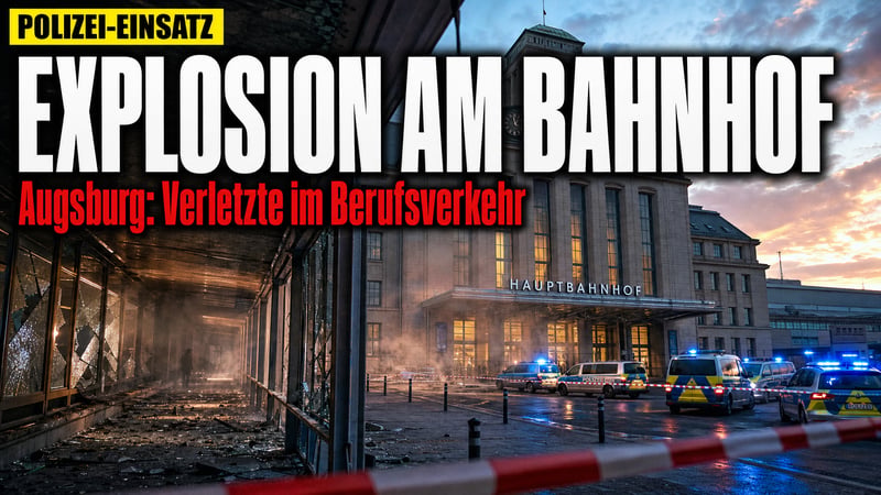 Detonation am Augsburger Hauptbahnhof: Verletzte im Berufsverkehr!