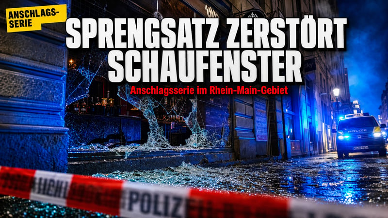 Detonation um 4.45 Uhr: Sprengsatz zerfetzt Schaufenster in Offenbach