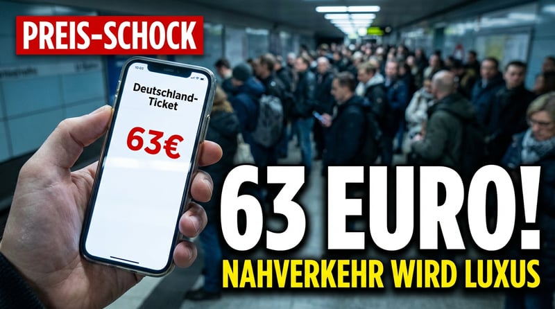Deutschland-Ticket: Preiserhöhung auf 63 Euro – Bürger zahlen die Zeche für politisches Versagen