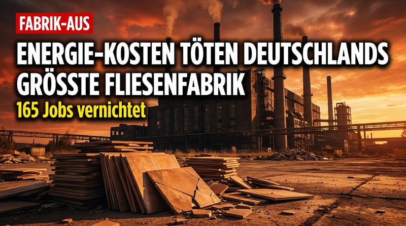Deutschlands größte Fliesenfabrik am Ende: Wie eine verfehlte Energiepolitik 165 Familien die Existenz raubt
