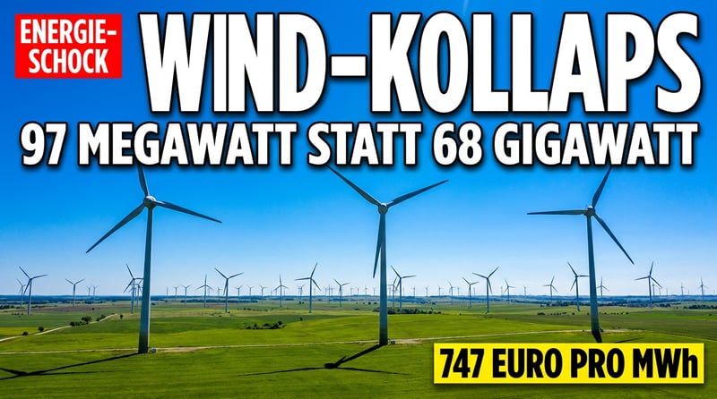 Die grüne Energiewende in der Realität: Wenn 68 Gigawatt Windkraft plötzlich 97 Megawatt liefern