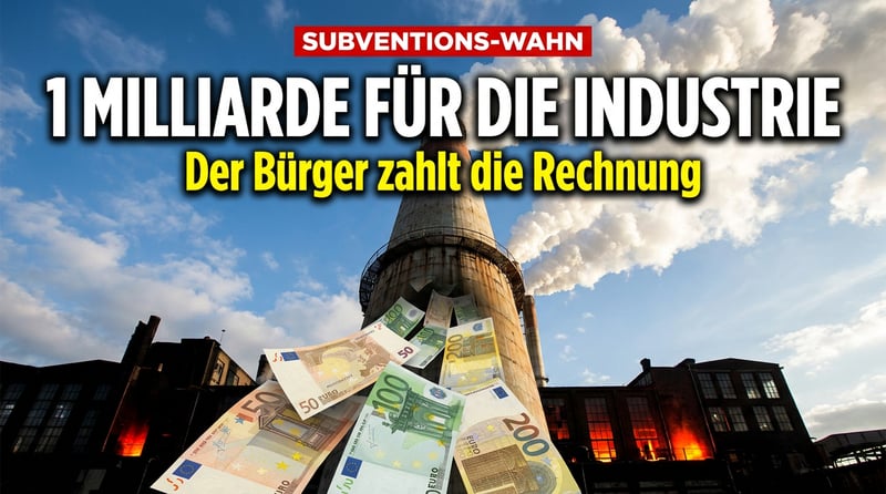 Die Subventionsspirale dreht sich weiter: Eine Milliarde für die Industrie – die Quittung zahlt der Bürger