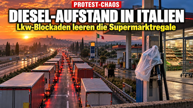 Diesel-Aufstand in Italien: Lkw-Blockaden leeren die Supermarktregale!