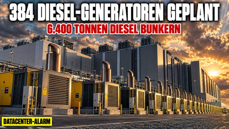 Diesel-Durst der Cloud: 384 Generatoren für ein einziges Rechenzentrum!