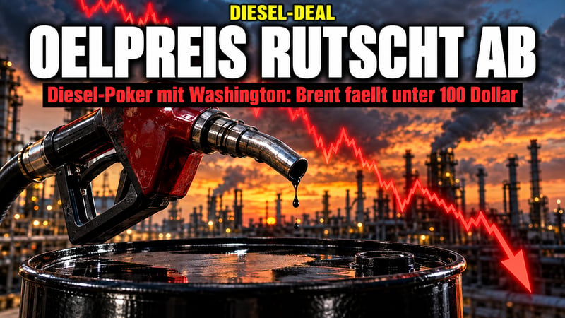 Diesel-Poker mit Washington: Ölpreis rutscht unter 100 Dollar!