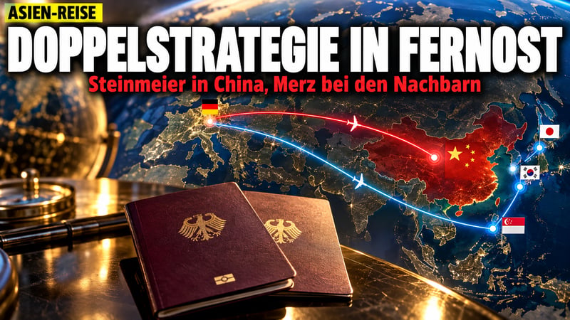 Doppelpass in Fernost: Steinmeier umgarnt Peking, Merz seine Rivalen