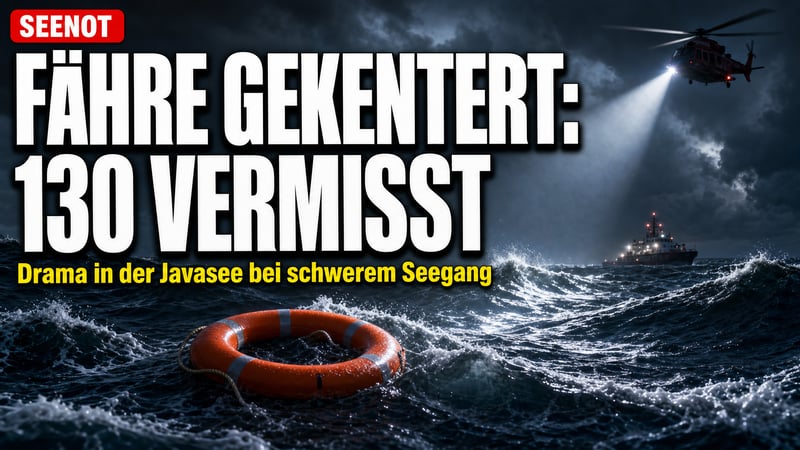 Drama in der Javasee: Fähre kentert – rund 130 Menschen vermisst