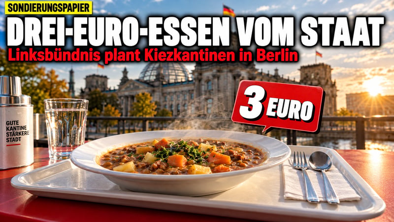 Drei-Euro-Teller vom Staat: Berlins Linksbündnis plant die Kiez-Kantine!