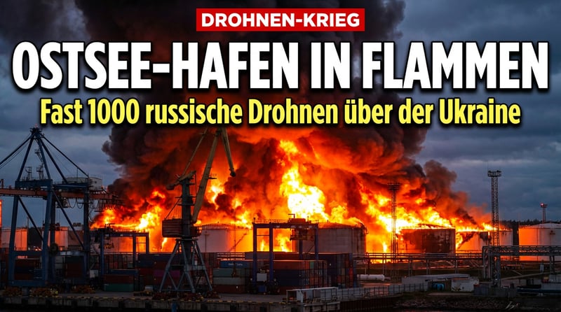 Drohnenkrieg eskaliert: Russlands Ostsee-Hafen in Flammen – Ukraine unter beispiellosem Dauerbeschuss