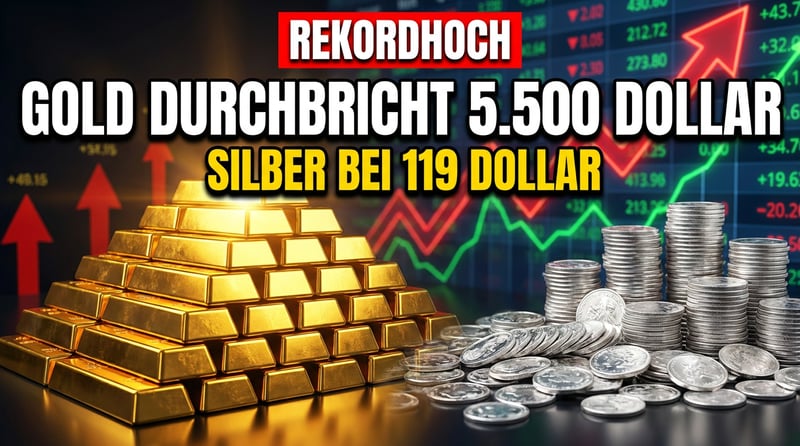 Edelmetall-Explosion: Gold durchbricht 5.500 Dollar – Silber erreicht historische Höhen