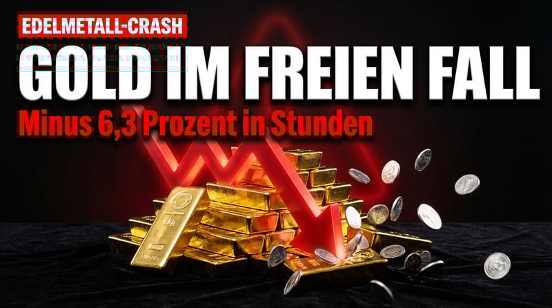 Edelmetalle im freien Fall: Gold und Silber erleben dramatischen Kurssturz