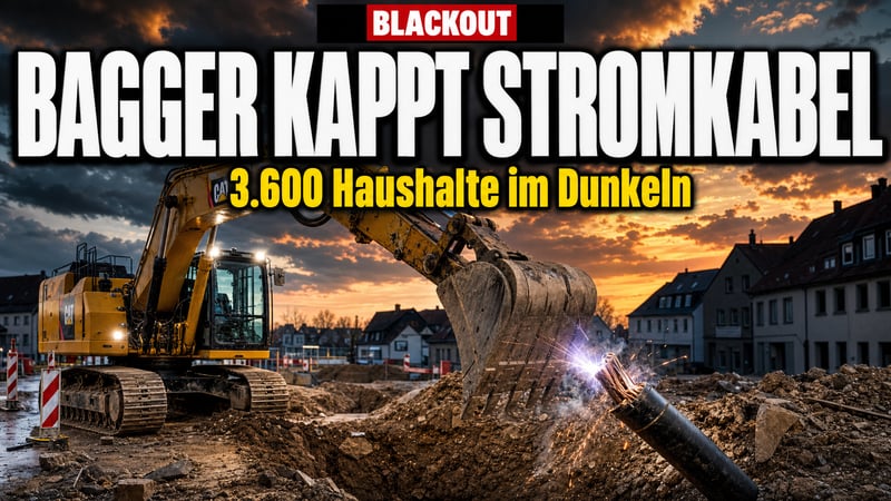 Ein Bagger, ein Kabel – und 3.600 Haushalte sitzen im Dunkeln