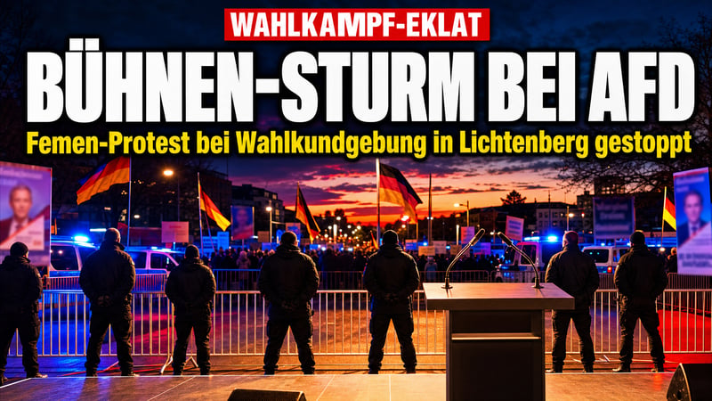 Eklat in Lichtenberg: Femen stürmt fast die AfD-Bühne