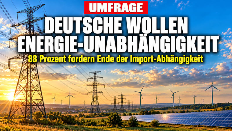 Energie-Umfrage: 88 Prozent der Deutschen wollen weg von Importen!