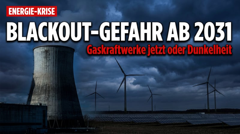 Energiewende-Realität schlägt Ideologie: Ohne Gaskraftwerke droht ab 2031 der Blackout