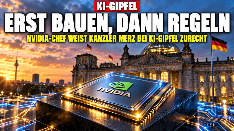 Erst bauen, dann regulieren: Nvidia-Chef erteilt Merz eine KI-Lektion