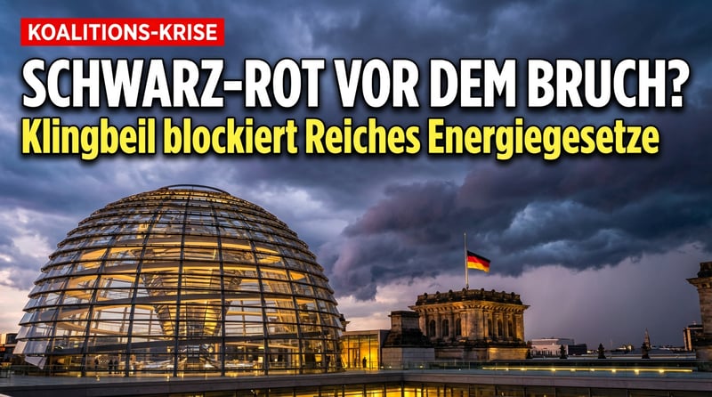 Es brodelt in der Koalition: Klingbeil torpediert Reiches Energiegesetze – Schwarz-Rot vor dem Bruch?